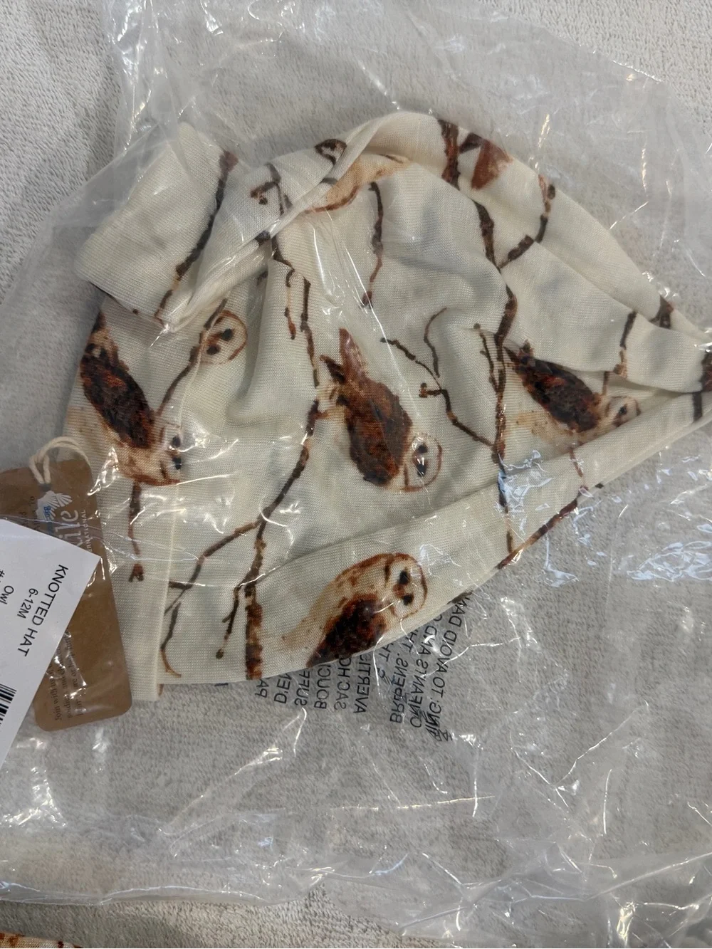 milkbarn 6-9M owl footed footies with matching hat